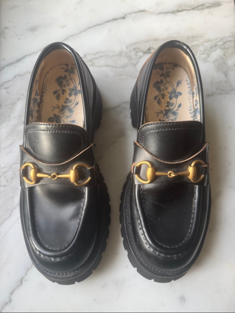 Gucci Black Leather Loafer with Gold Horsebit Hardware